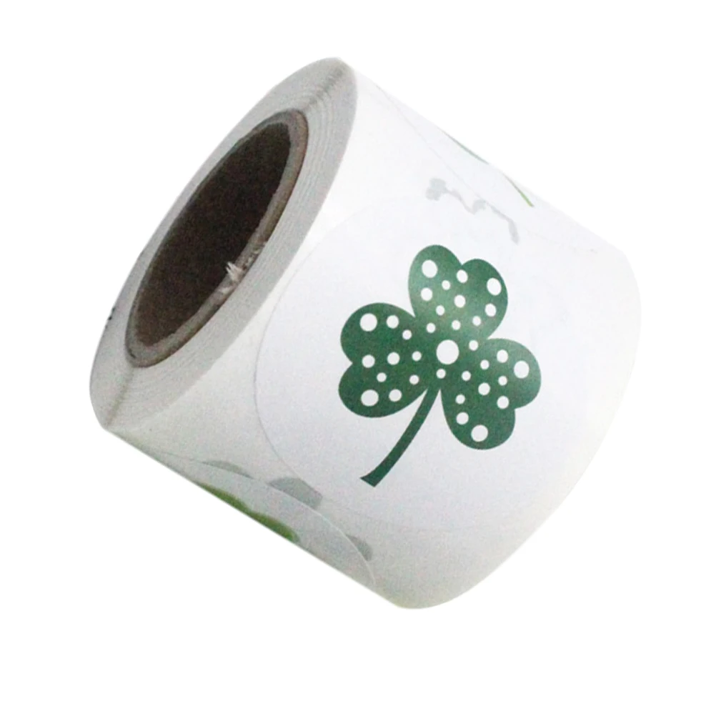 

500pcs Shamrock Self-Adhesive Stickers Strong Adhesive Festival St. Patrick'S Day Clover Label Sealing Decals For Candy Bag Diy