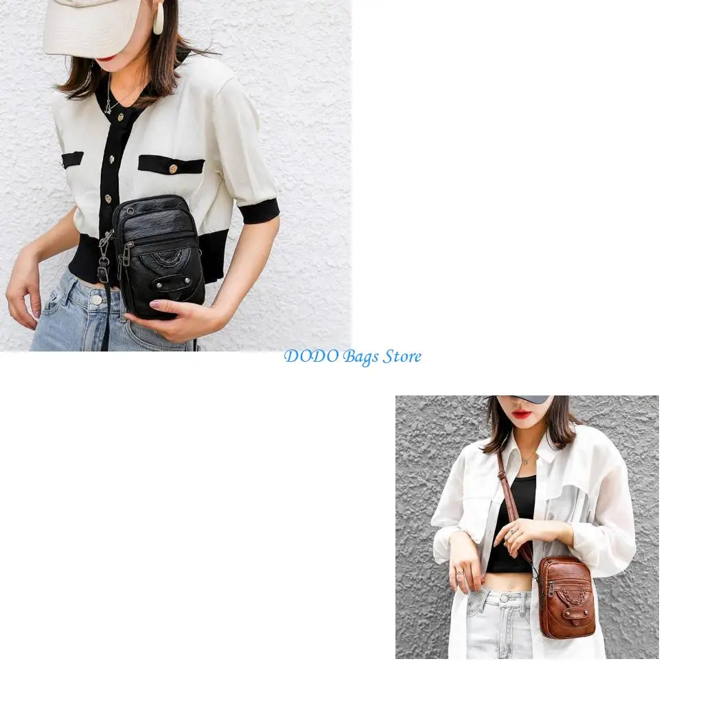 

Женская маленькая сумка через плечо из мягкой искусственной кожи, кошелек для мобильного телефона, сумка-мессенджер на молнии, с