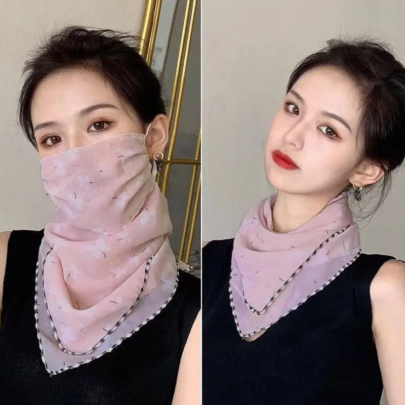 Шарф для женщин, защита от солнца и ультрафиолета, походный шарф на шею, уличный треугольный шарф, солнцезащитная вуаль, ледяная шелковая маска, крышка для лица