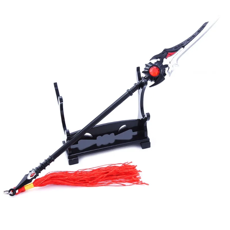 22 سنتيمتر/8.66in الصورة الرمزية للملك أنيمي الطرفية سلاح نموذج معركة الرمح لعبة معدنية الحلي جمع شاشة لسطح المكتب عيد ميلاد