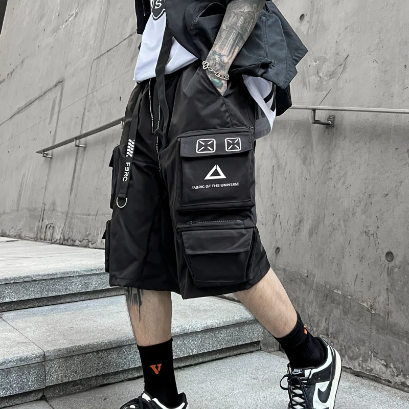 2023 Summer Tactical Cargo Shorts Men Fashion Functional Multi Pockets Shorts Techwear Hip Hop Streetwear Knee Length Pants