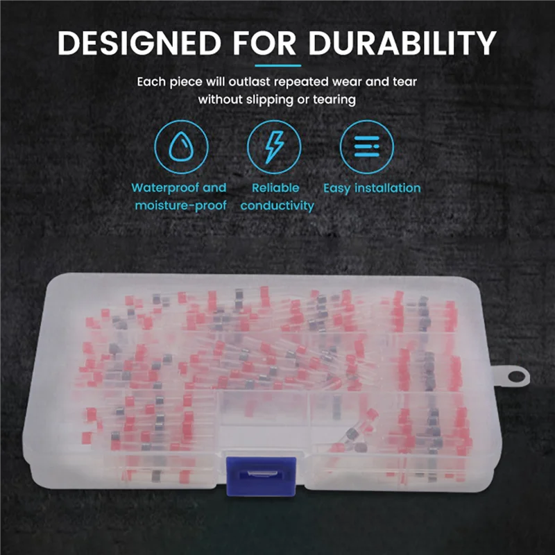 

200PCS 22-18 AWG Red Solder Seal Wire Connectors , Heat Shrink Butt Connectors, Waterproof And Insulated Wire Terminals-X59A
