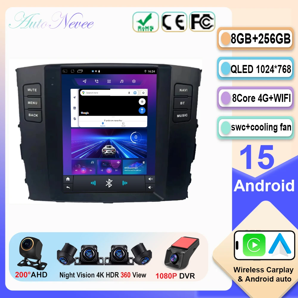 Car Radio 9.7″ For Mitsubishi Pajero 4 V80 V90 2006-2014 Navigation For Car Multimedia Player Navigation Android 15 QLED Screen