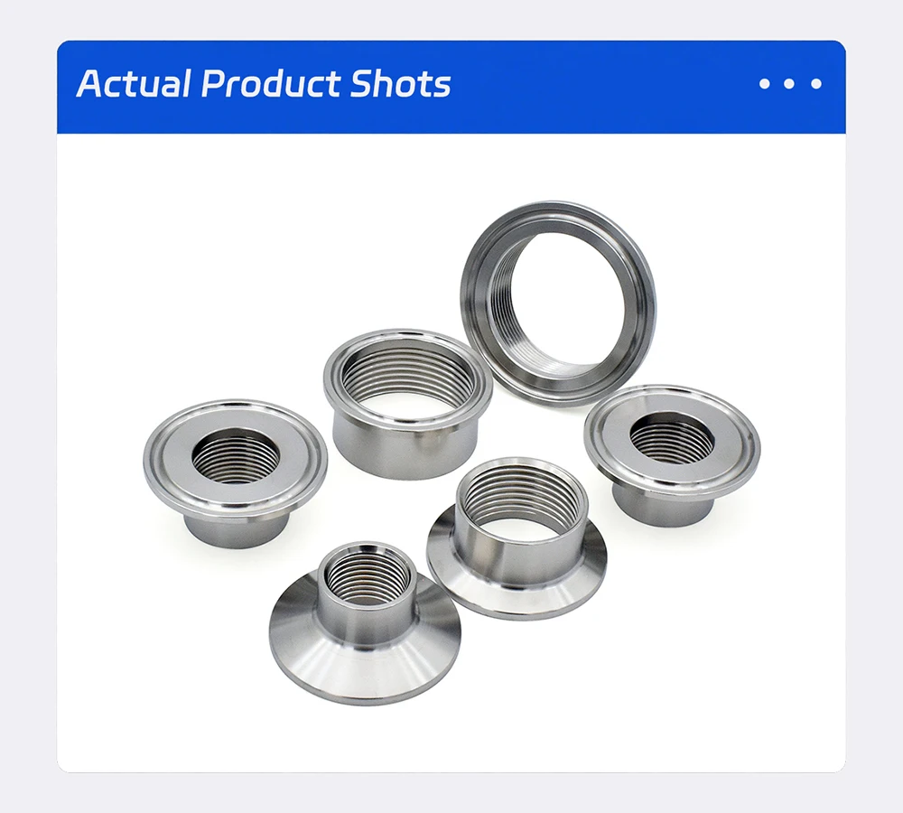 304 Sanitär-Edelstahl in Lebensmittelqualität, kurzer Schnellanschluss, Tri-Clamp BSPT-Innengewinde-Adapter, 1/4 Zoll auf 1 Zoll Rohrverschraubung K50,5 mm – Detail 7