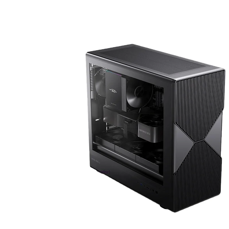 In‑Stock Thin‑Body ATX Chassis, Full‑Transparent Side, Rear Wire‑Management Opening, 360 Water‑Cool Ready