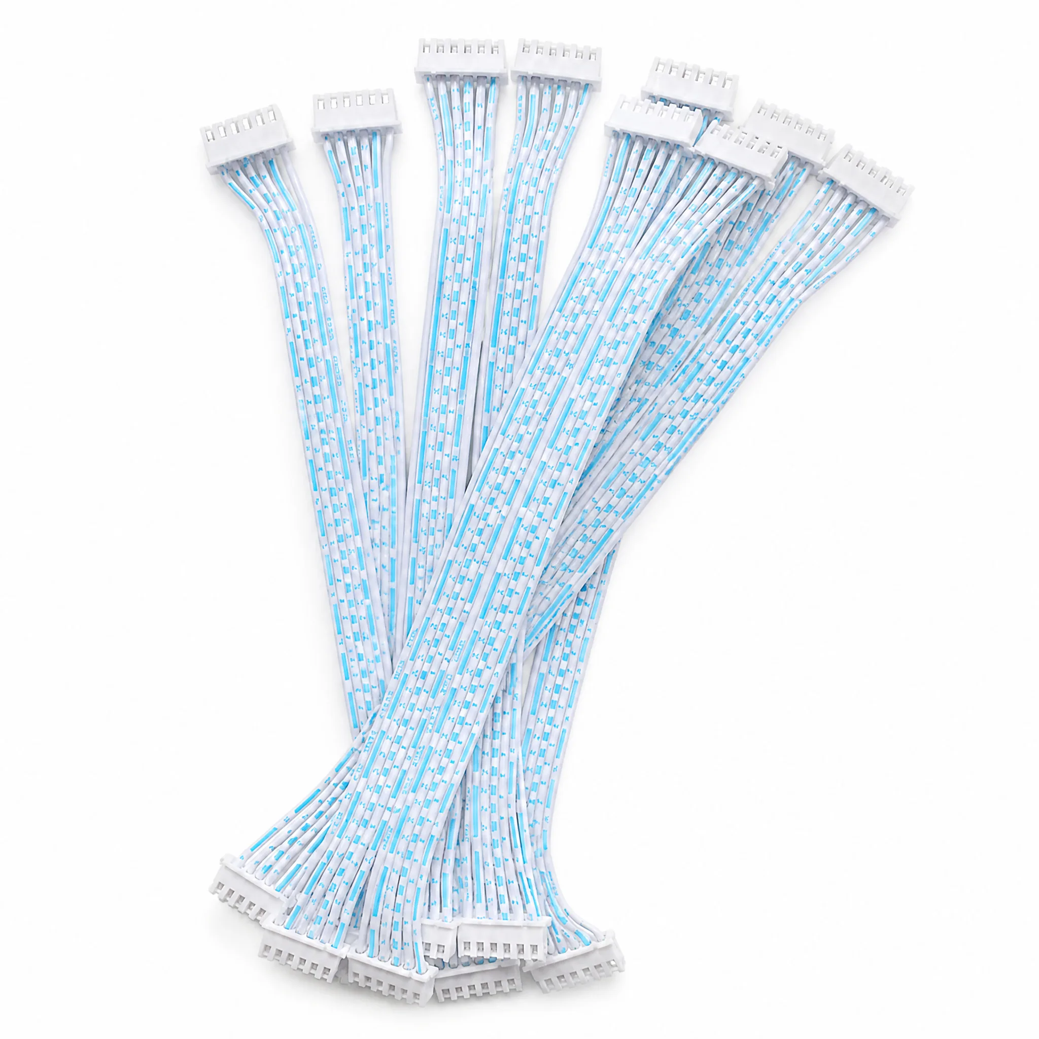 XH2.54mm Terminal Wire Single/double Head Blue and White Ribbon Wire 2p3p4p6p8p Plug Connection Wire Harness Processing