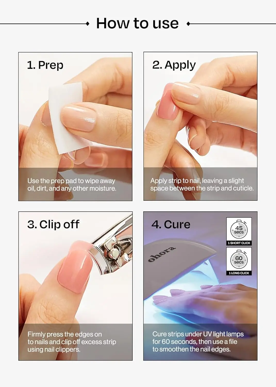 セミキュアジェルネイルストリップ N ローズウッド - レッド、ソリッド、UV/LED対応、長持ち、簡単装着＆除去 - プレップパッド、ファイル、S付き