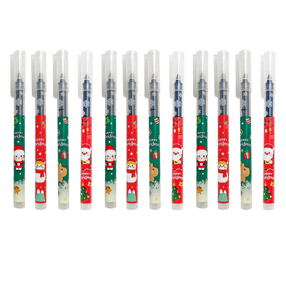 

12 шт., рождественские гелевые ручки, изысканные гладкие чернила для письма, детские офисные школьные принадлежности, подарочные гелевые ручки, детская ручка для письма