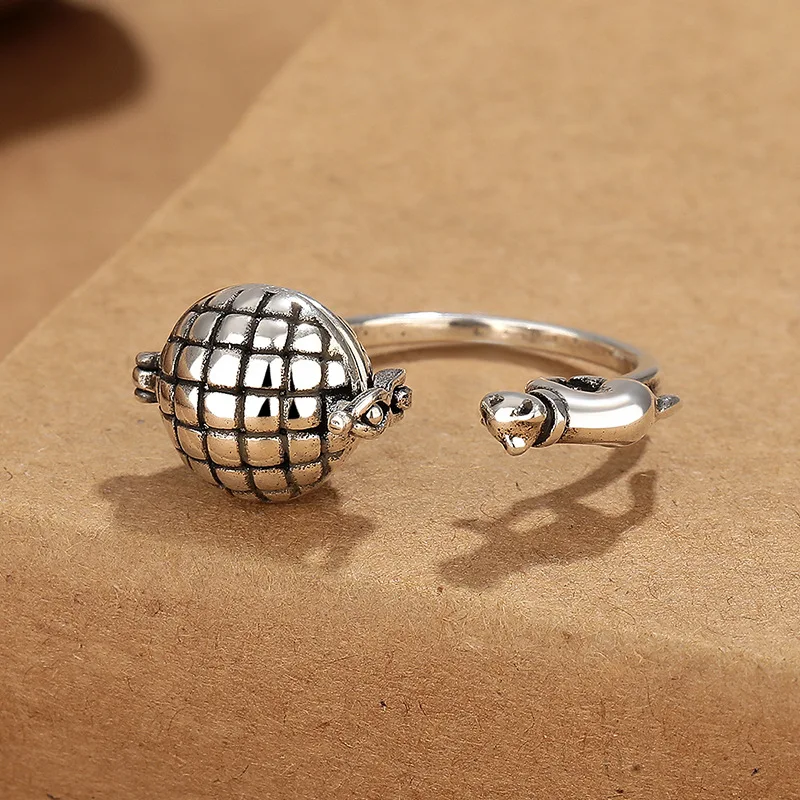 Vintage  Design Open Ring Hollow Craft Women's Style Aged Process Cute Finger Ring Fashion Jewelry  out Non-Customizable
