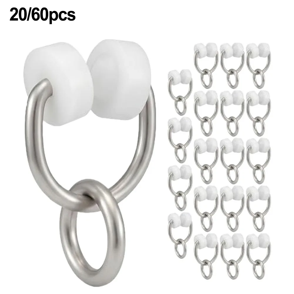 RV Curtain Track Clips Glider Hooks For Camper Shower Drapes Travel Trailer For Motorhome Privacy Screen Divider Rollers Set