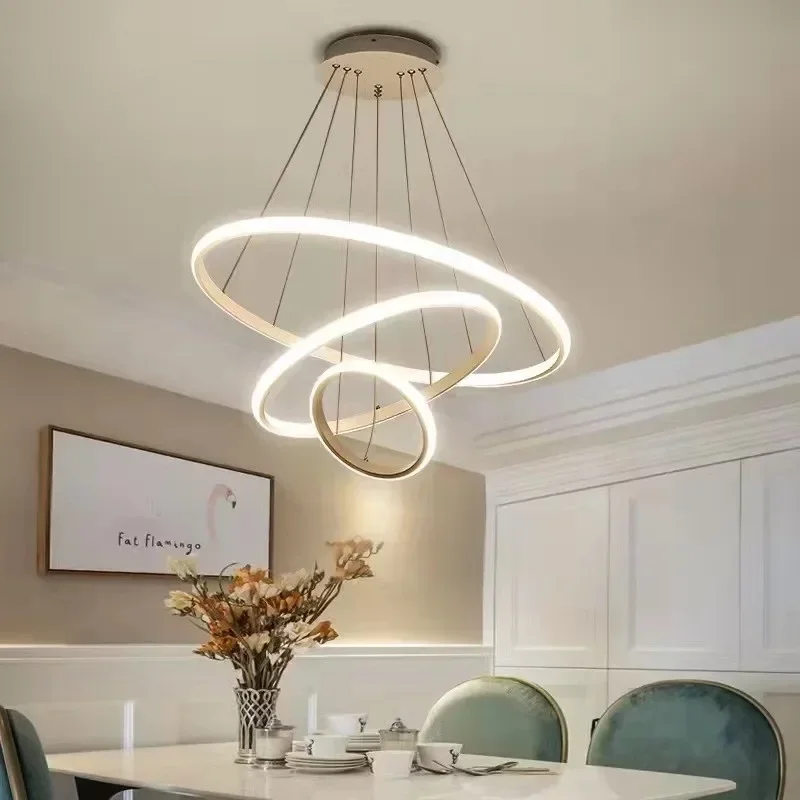 2024 New Simple Modern Dining Room Chandelier Living Room Bedroom Led Chandelier Household Whole House Lamps