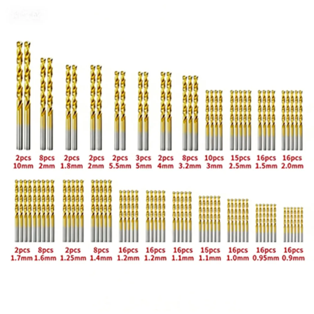 

99Pc Titanium Plated Twist Drill Set 1-3mm Small Drill Bit Electric Drill Drilling Set DIY Woodworking Drilling and Opening Tool