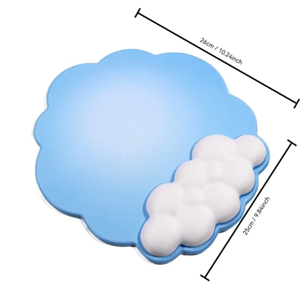 Tappetino per mouse con tastiera antiscivolo a forma di nuvola Supporto per polso in PU morbido Memory Foam per computer portatile ergonomico