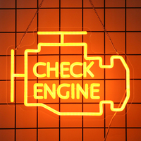 UponRay-Neon Check Engine Sign LED Light, Auto Room Garage Repair, Shop Wall Decor, Bar Party, Luminous Lamp, USB Power