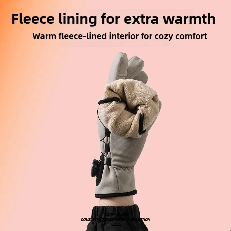 قفازات شتوية دافئة للرجال ممتدة سميكة مقاومة للرياح ومقاومة للماء، قفازات رياضية لمس للتزلج وركوب الدراجات للنساء #5