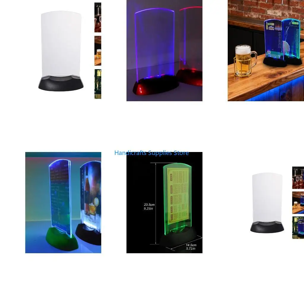 R1WA LED Illuminated Menu Board for Party Decorations Sign Holder with Color Lights