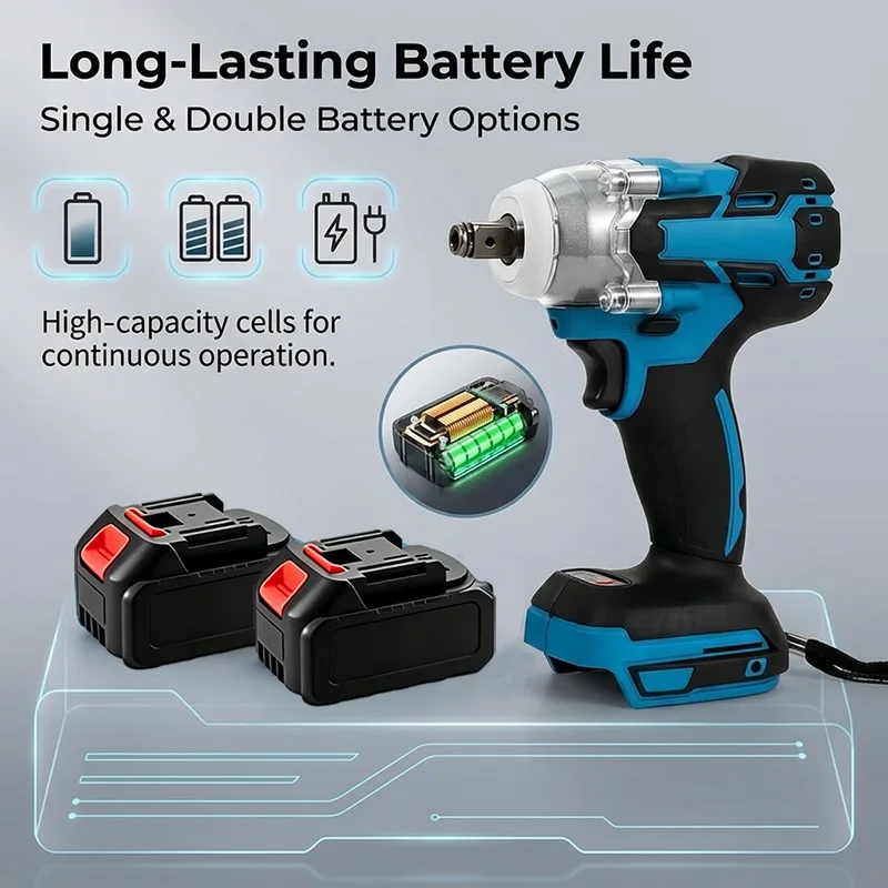 Elektrischer Schraubenschlüssel Multifunktionaler Bürstenloser Kabelloser Elektrischer Schraubenschlüssel Wiederaufladbarer Handheld-Schraubenschlüssel 21V Lithium-Batterie