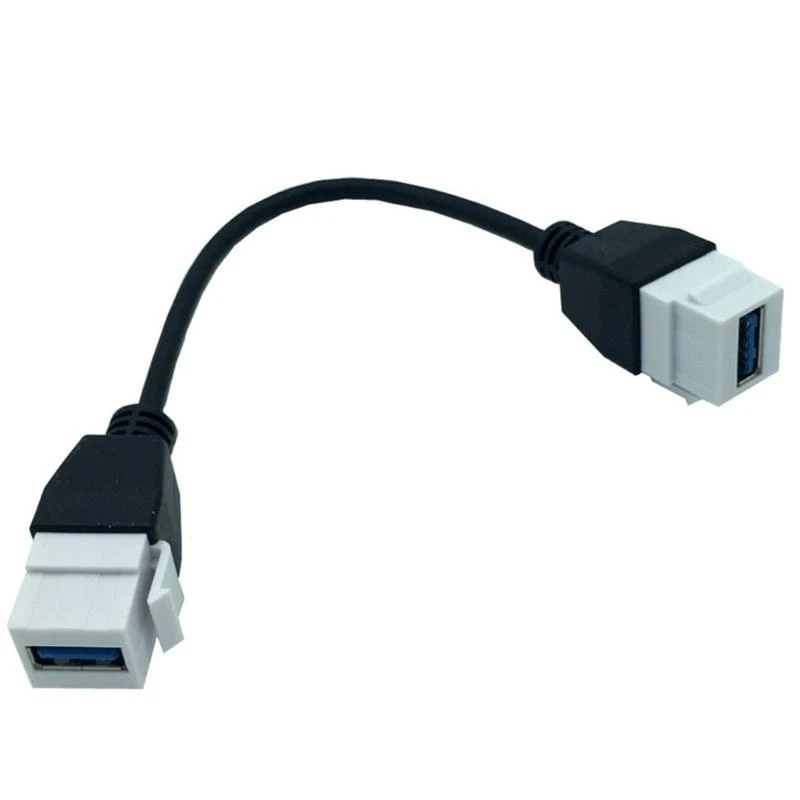 DXAB USB3.0 Keystone Jacks Cable USB3.0 A Female to Male Panel Mount Insert Adapter for Wall Socket Face Plate Panel Mount