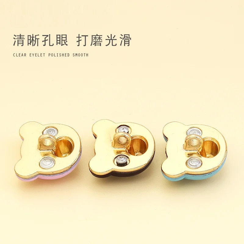 6PCS Metal bear buttons jumper cardigan jacket cartoon three-dimensional cute high-grade diamond fine colourful decorative butto