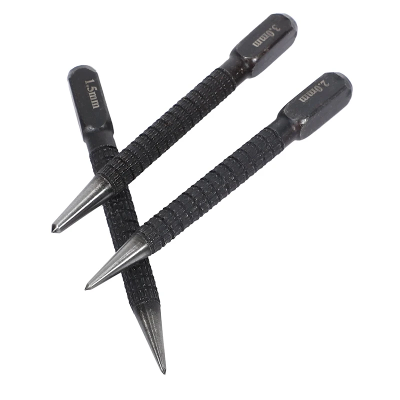 A23T 12Pcs High-Carbon Steel Center Punch Set, 10cm Non Slip Wood Metal Marking Drilling Tool