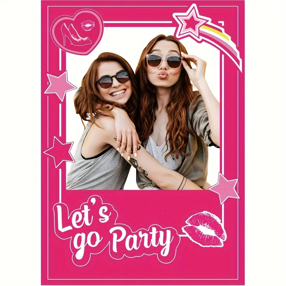 Lass uns gehen Party Photo Booth Requisiten Hot Pink Geburtstags feier Lieferungen kommen auf lassen Party Dekoration gehen lässt Party zubehör gehen