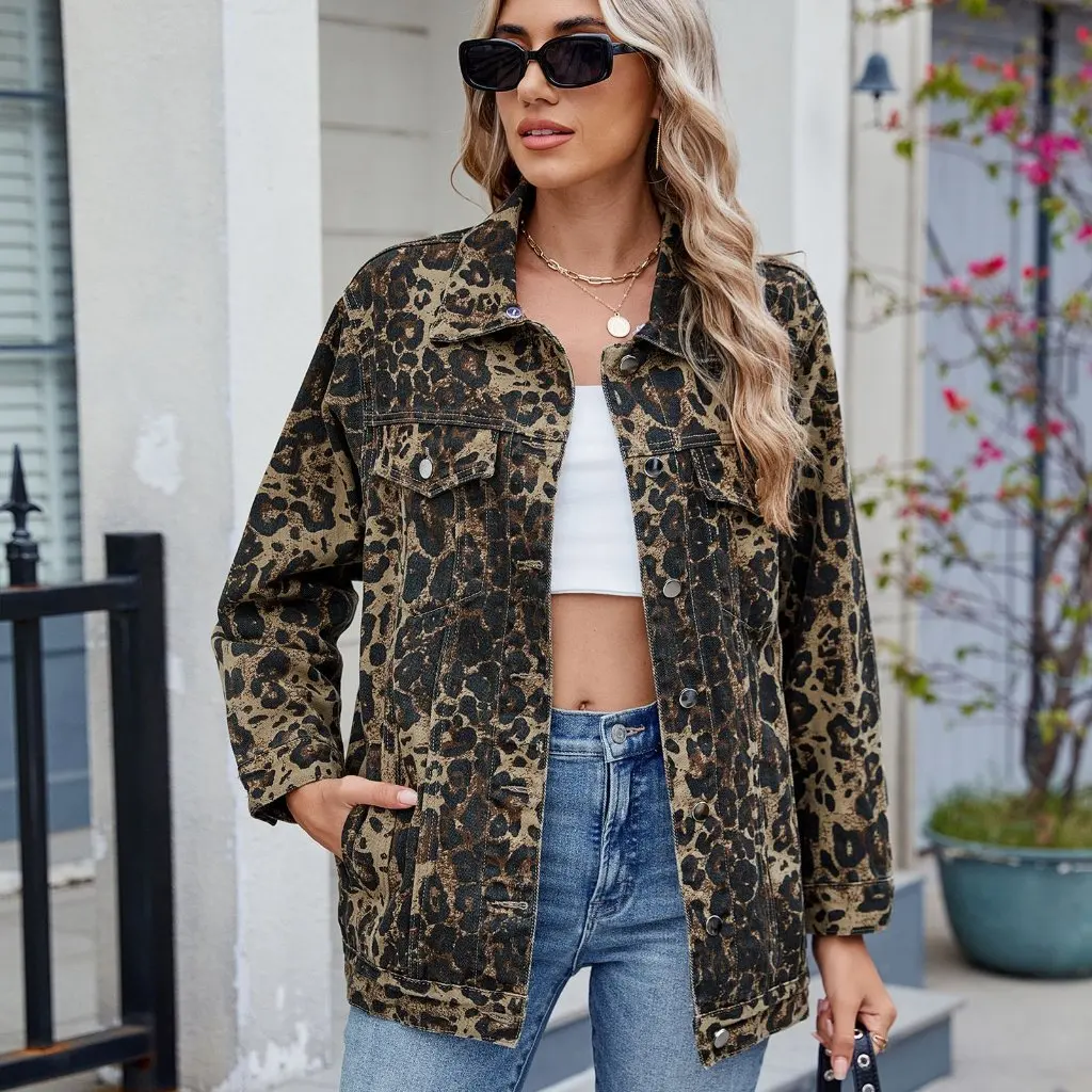 Women's Slim Fit Retro Classic Denim Jacket Loose Style for All-Match