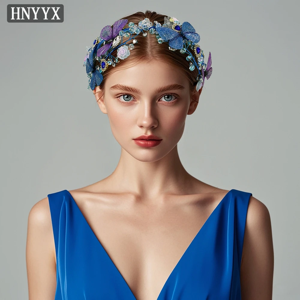 

YouLaPan Exquisite Bridal Wedding Butterfly Headband Hand Woven Vintage Rhinestone Women Banquet Dancing Party Headpiece YXA199