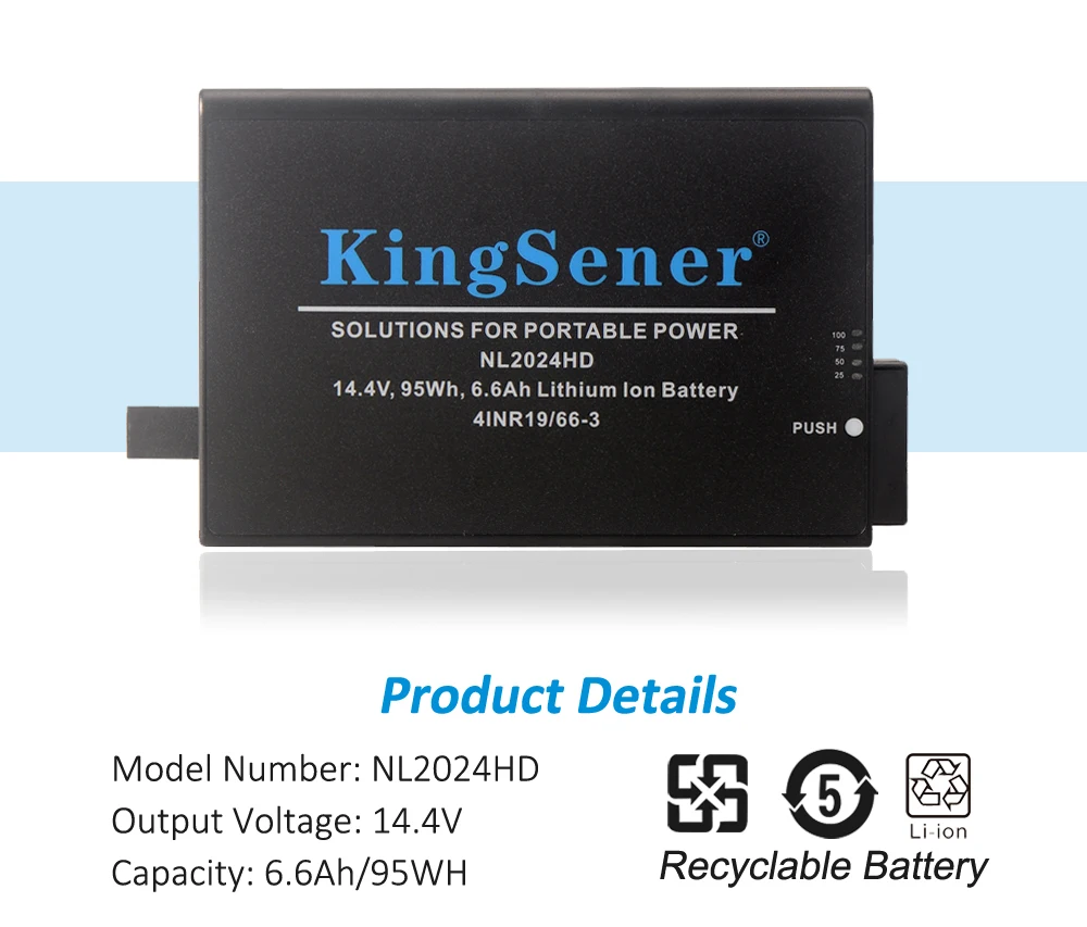 KingSener 6600mAh Battery for Hamilton C2 C3 Ventilator for INSPIRED ENERGY NL2024HD NL2024HU22 NL2024 NL202X Keysight B2987A