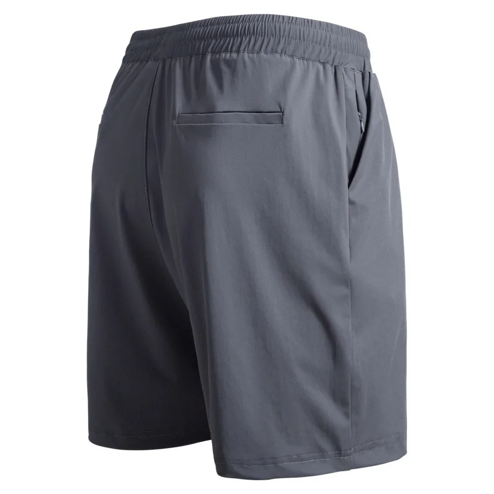 Summer Men Elastic Waist Solid Color Stretchy Simple Basic Casual Trendy Knee Length Trousers European American Fashion Shorts