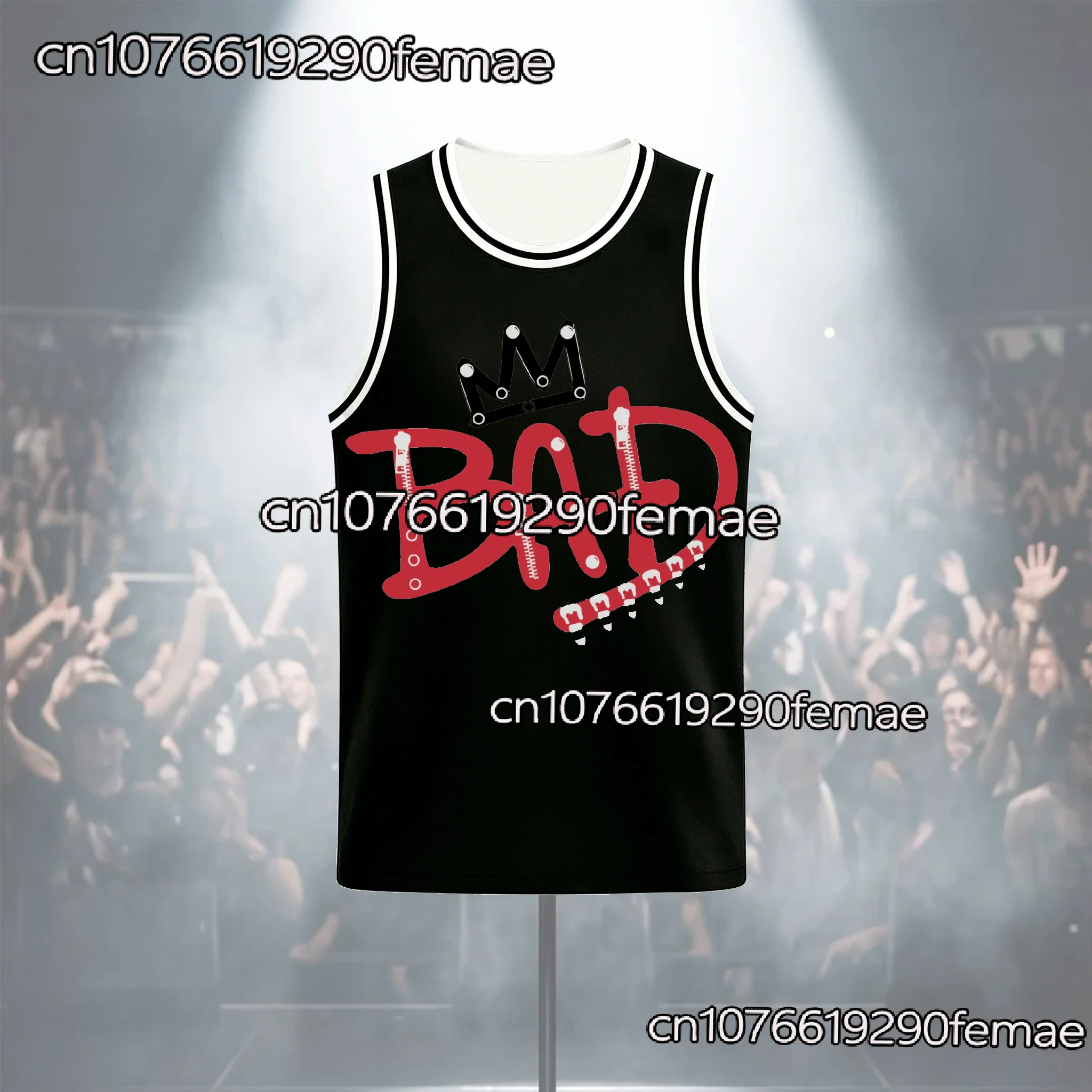 2026 New Summer Michael Jackson Bad 87 T-Shirt Kids Adult Matching Black Athletic Vest Basketball Jersey Music Fan Apparel