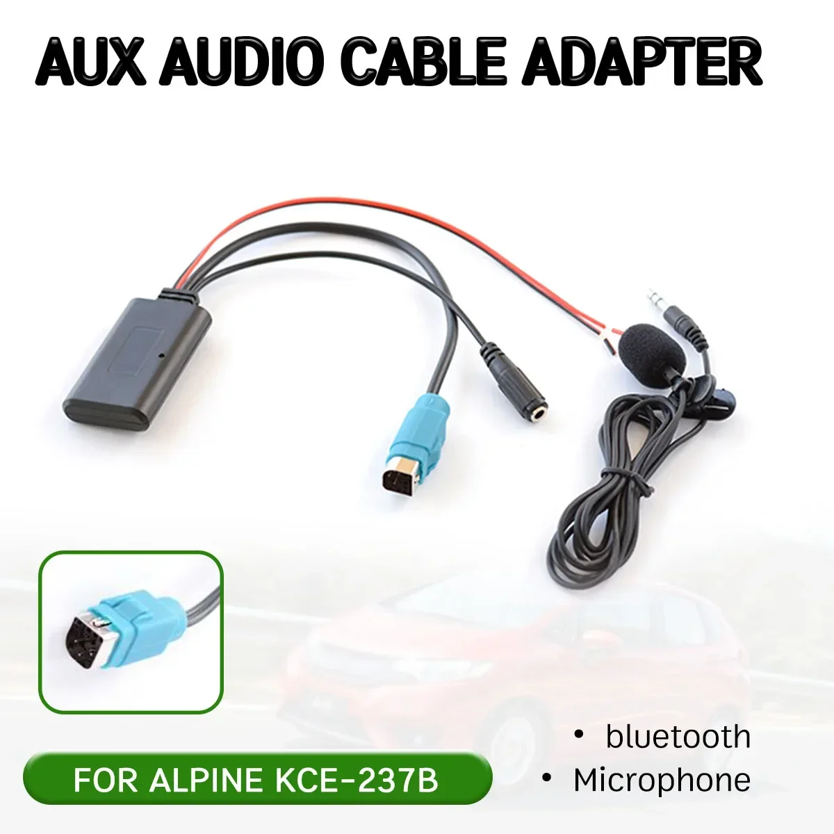 

wireless audio interface bluetooth Aux Receiver Cable Adapter with microphone for Alpine KCE-237B for Alpine 2009+ CDE-W203Ri