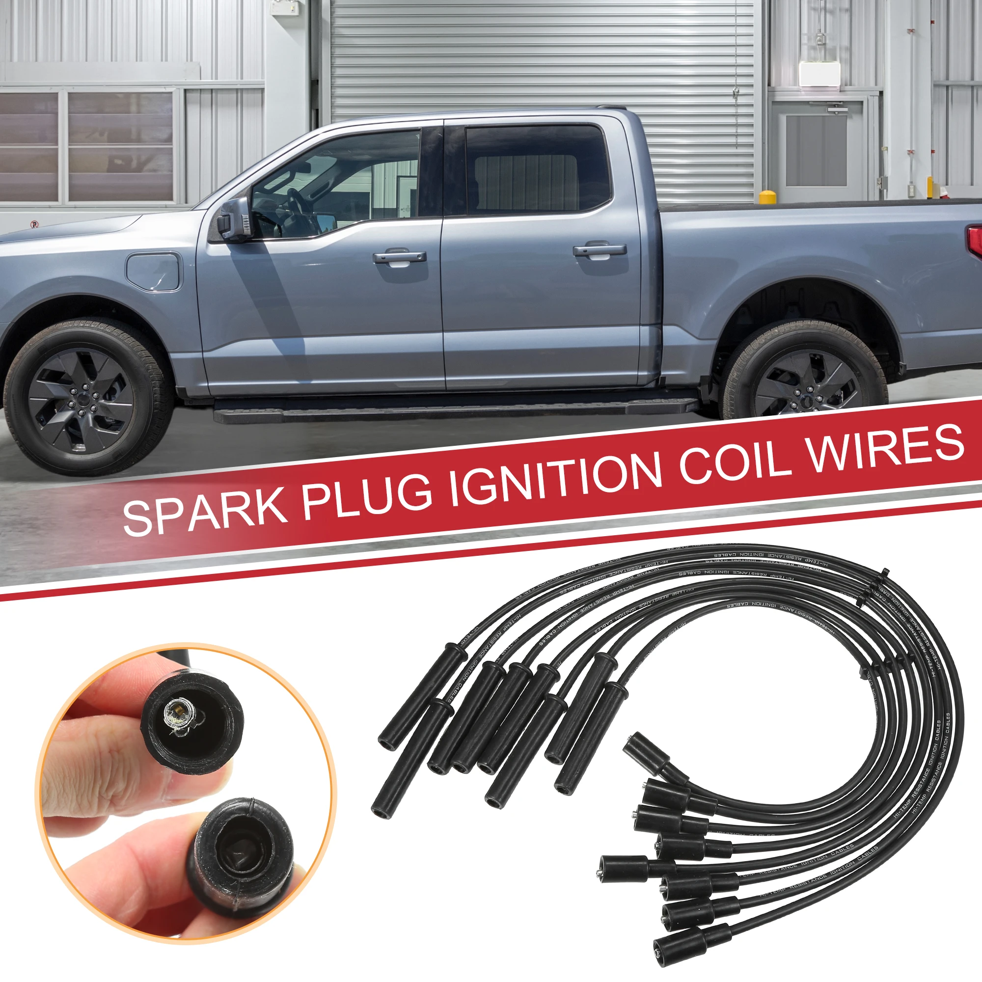 

UXCELL 8 Pcs Spark Plug Wire Ignition Coil Cable for Ford F-150 F-250 F-350 Super Duty