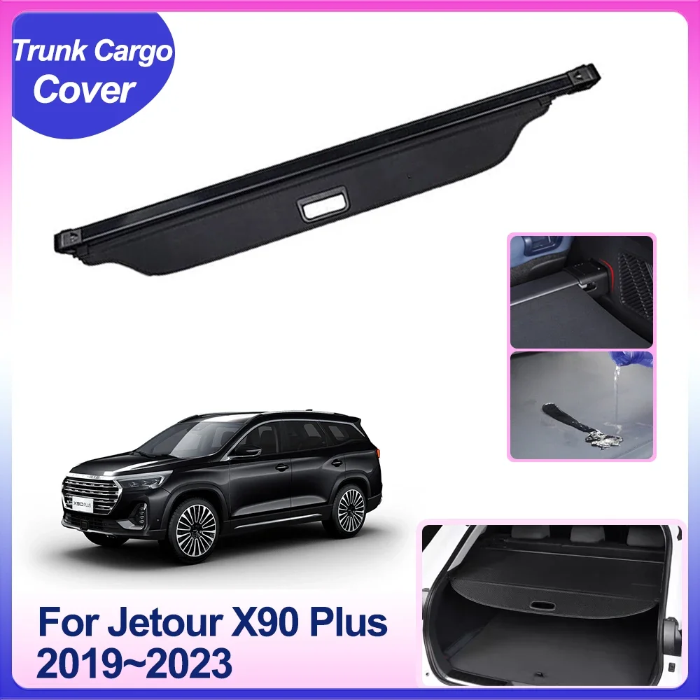 

Trunk Cargo Cover for Jetour X90 Plus Shanhai L9 2019~2023 Rear Partition Board Security Privacy Shield Shade Curtain Accessorie