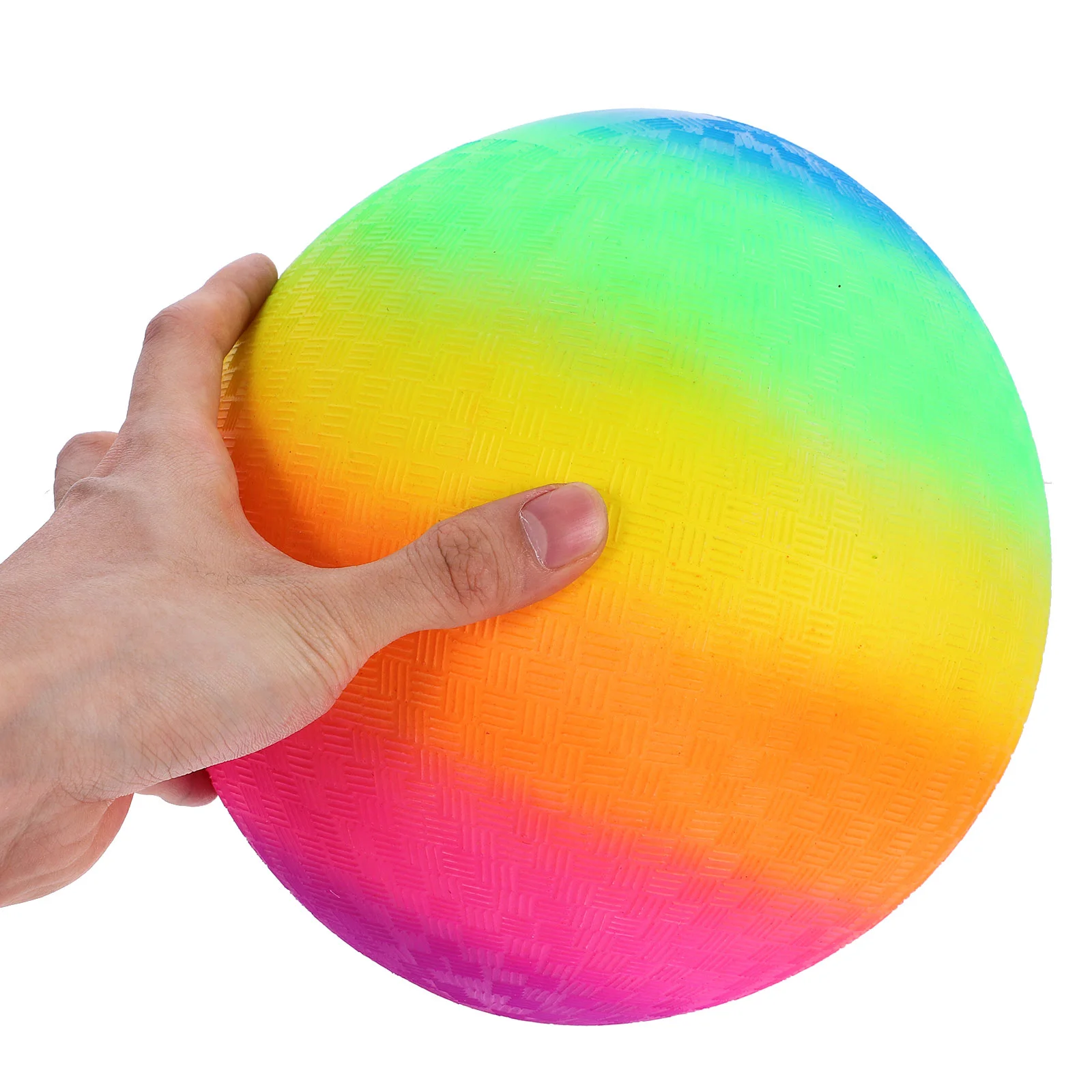 Rainbow Beach Ball Kids Outdoor Toys Playing Patting Playground Jump Kickball Balls for Ages 8-12 Lightweight Pvc Child Jumping