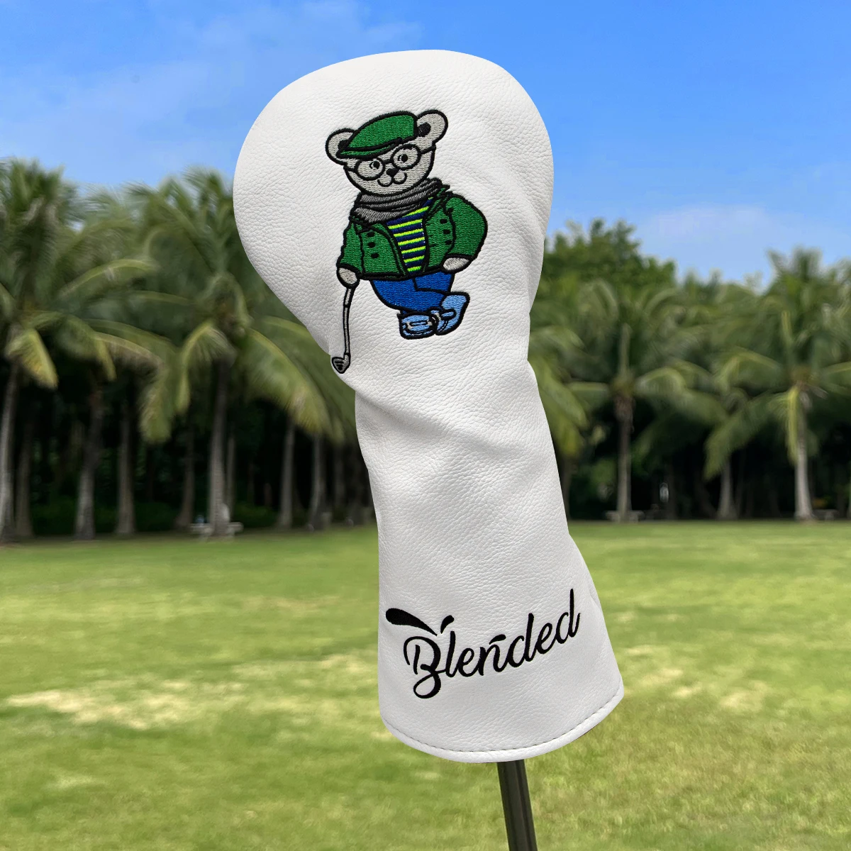 Dropshipping Headcovers Dr.Bear #1 #3 #5 Wood Head Covers Driver Fairway Hybrid Woods Headcover with Number Tags white