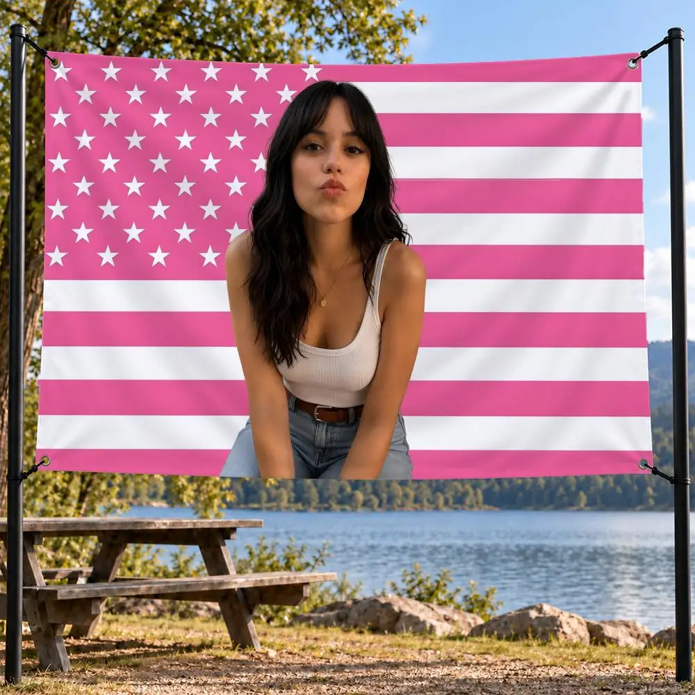Actor Jenna Ortega Flags decor flag banner,wall hanging flag,indoor outdoor wall decor,yard garden porch patio