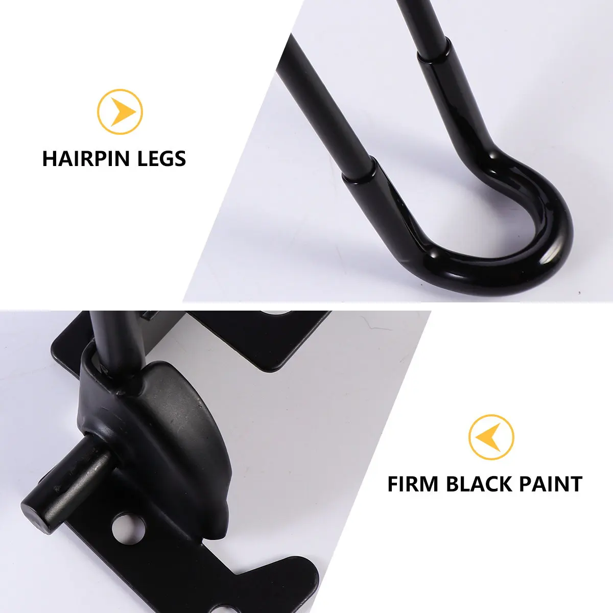 4Pcs Mid Century Modern Hairpin Table Legs Double Rod Foldable Heavy Duty Iron Table Leg for Living Room Office Restaurant