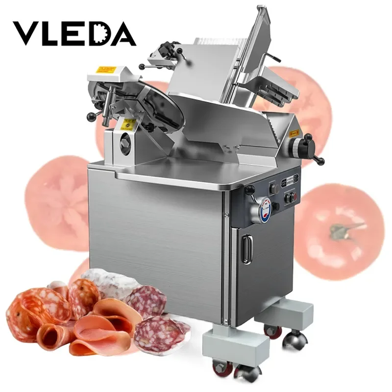 for Commercial 14 inch Automatic Meat Cutter 1.5KW High Efficiency Frozen Beef Lamb Roll Slicer Electric Meat Cutting Machine