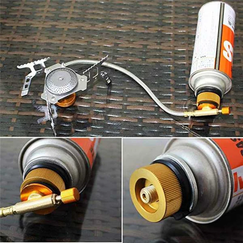 Butane Fuel Canister Adapter Camping Adapter Butane Gas Adapter Convert Type Nozzle For Camping Hiking Fishing