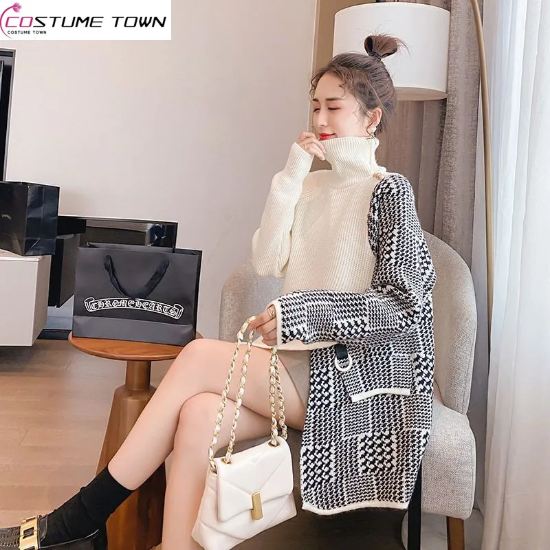 2023 Spring and Autumn New Fake Two Piece Pullover Sweater Women's Korean Version Loose and Lazy Style Age Reducing Top