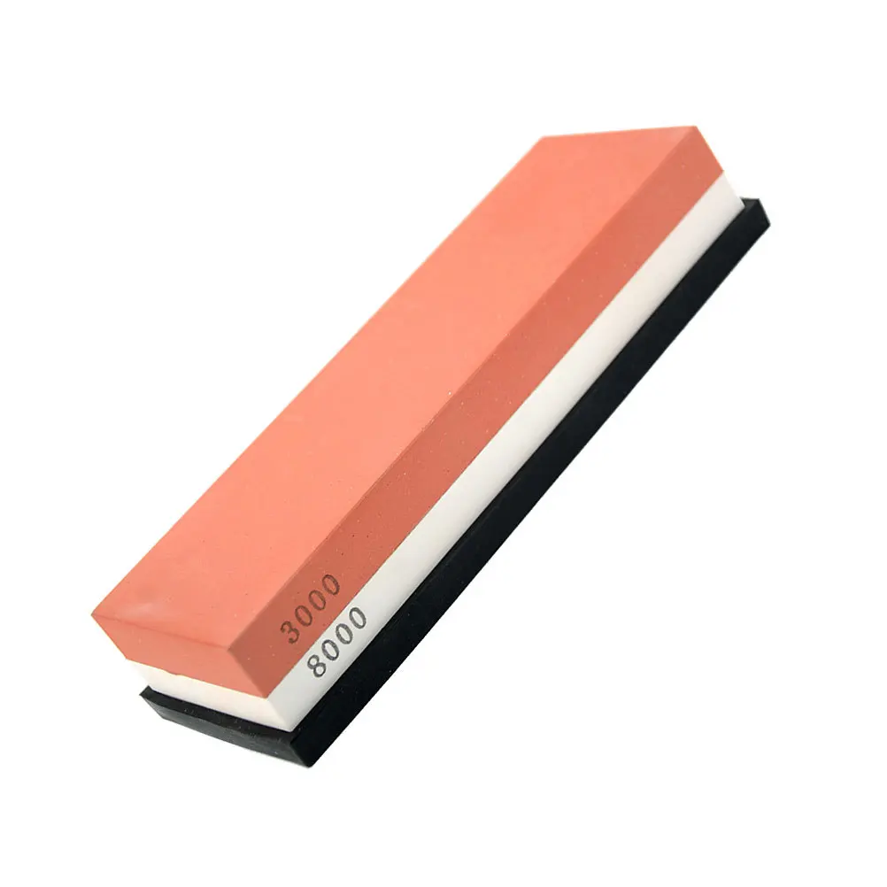 1 قطعة حجر المشحذ المزدوج الجوانب الأبيض اكسيد الالمونيوم جلخ شحذ الحجر للمطبخ المنزل مطعم دائم سريع