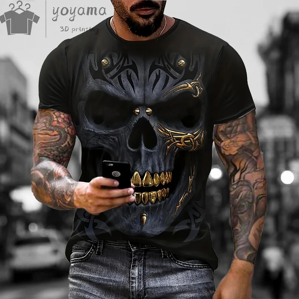 

Skull Graphic T shirts Clothes Men Designer Man T shirt Men's Summer Clothes T-shirt Men Skull Shirts Graphic Short Sleeve Tee