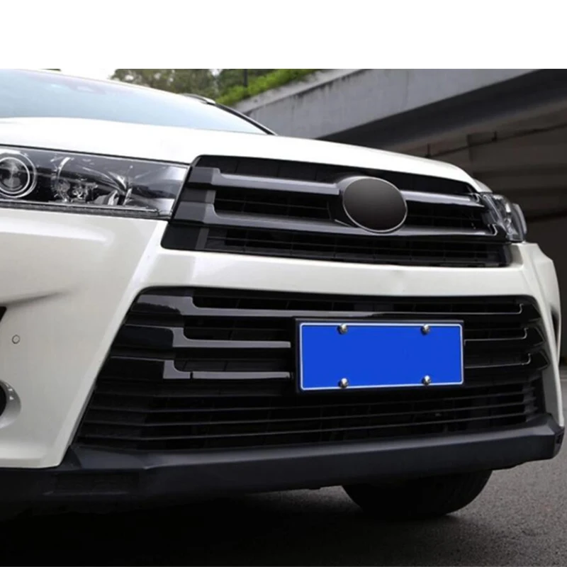 

Gloss Black，For Toyota Highlander 2018-2021 Grille Trim Decoration Diffuser Lip Grills Body Kit，Adhesive Installation​