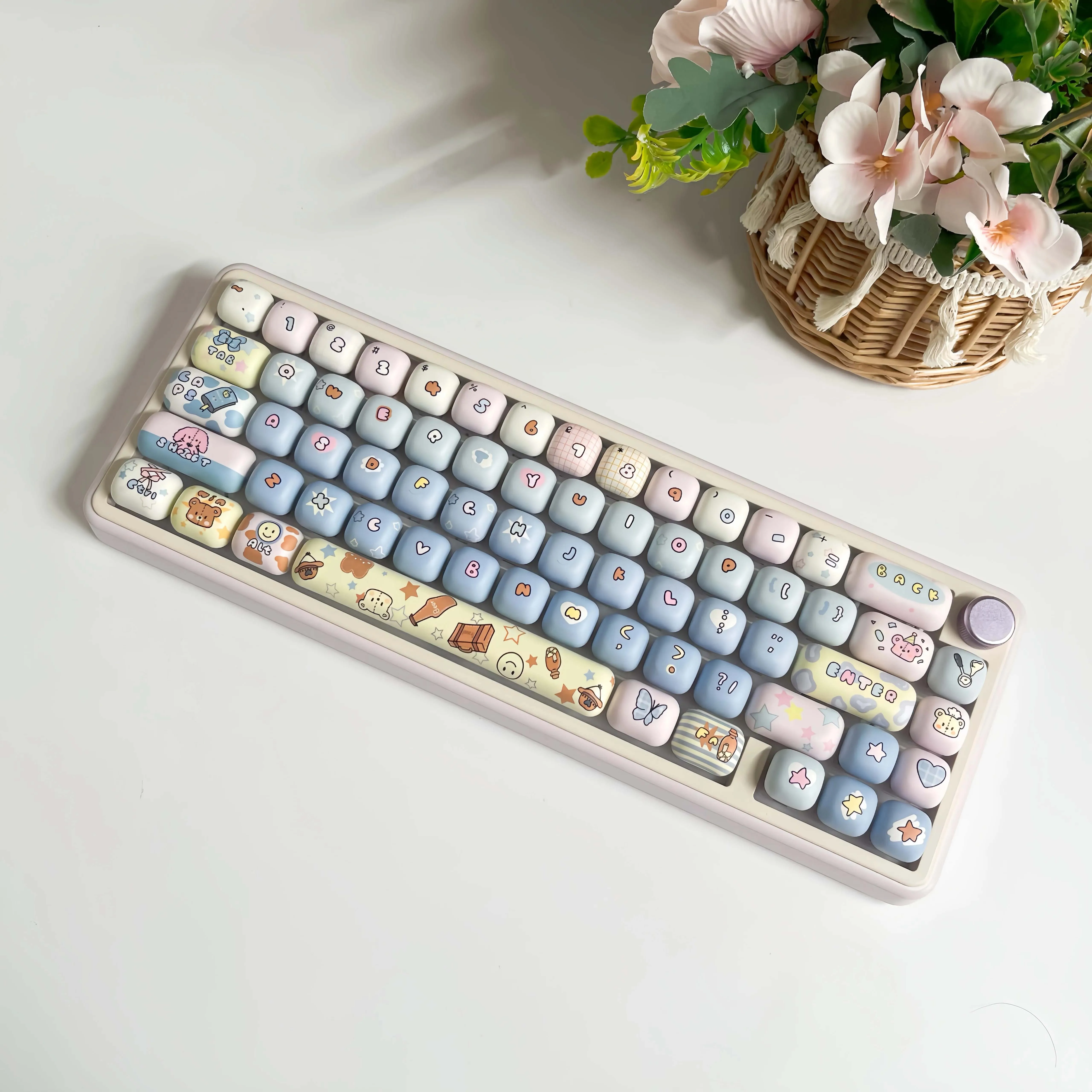 Kawaii Pastel Party Mog Profile Keycaps (135 Keys) - Special Edition