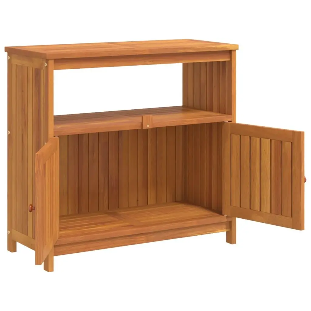 Gabinete de almacenamiento al aire libre, mesa consola para patio, mesa de bar para patio, mesa consola de almacenamiento de madera, 31,5"x13,8"x29,5" madera maciza de acacia