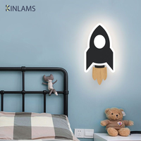 Modern Cartoon Rocket LED Wall Lamp Kid Room Children's Bedroom Decaration Bedside Creative Cute Moom Star Wall Lighting Lustre