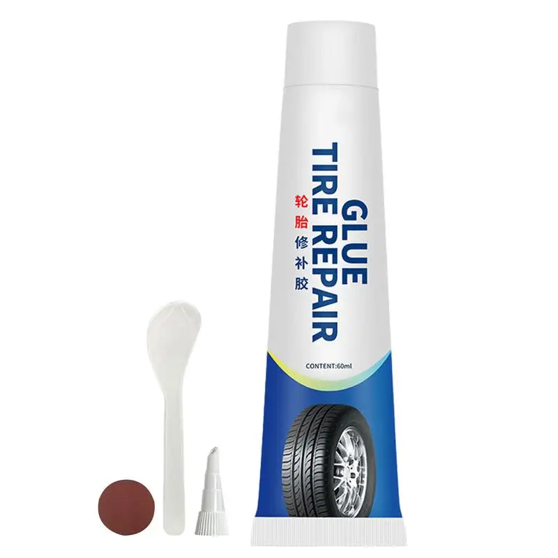 Car Tire Repair Glue 2.02oz Tire Side Bonding Glue Waterproof High-Temperature Resistant Hole Filling Glue Impact-resistant