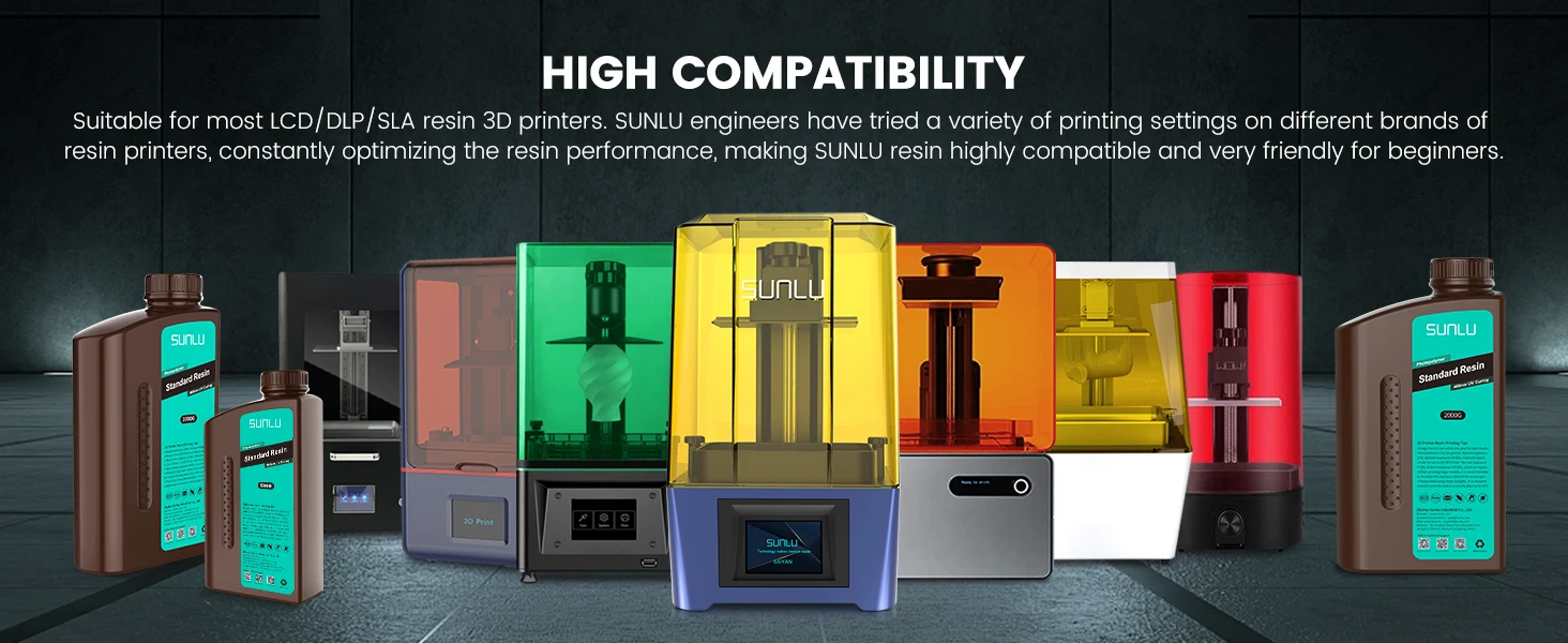 SUNLU 5KG Standard Resin 405nm LCD Printer Photon Curing Good Precision Smooth Surface Low Odor Model Garage Kit Printing