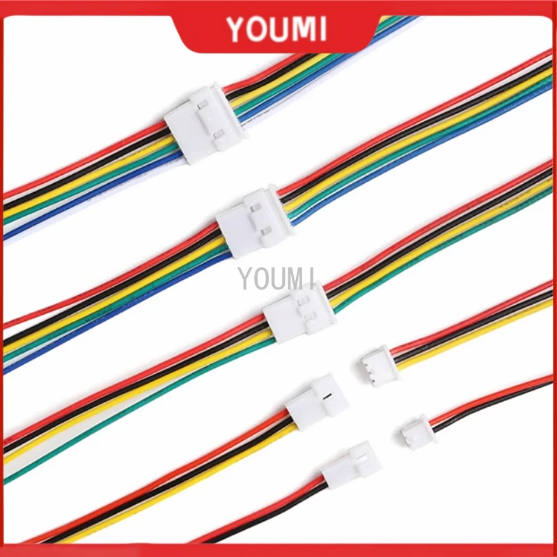 Micro JST 1.25mm Pitch Male Female Wire Connector 1.25mm 2P 3P 4P 5P 6Pin JST Plug Jack Terminal Cable Connectors Length 15CM