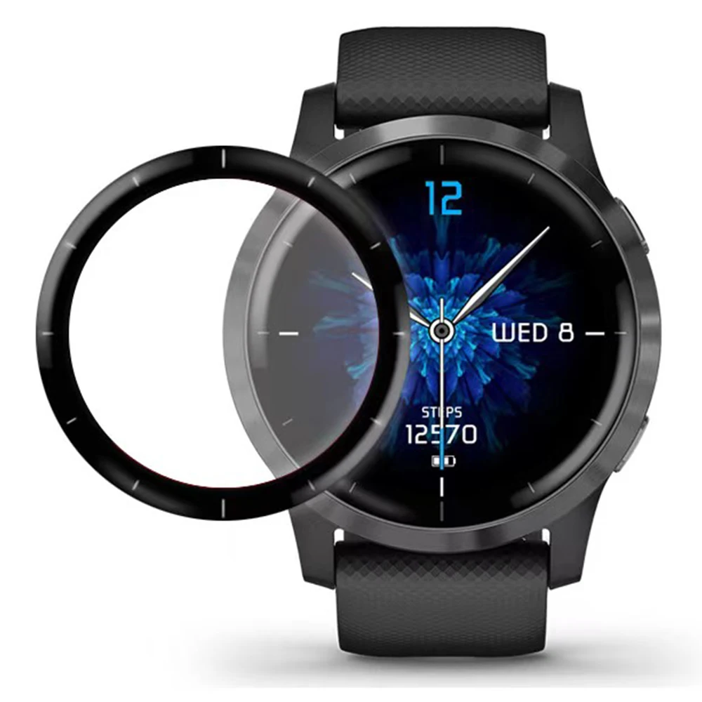 ฟิล์มนาฬิกา1/3/5ชิ้นสำหรับ Garmin vivoactive 4/3D แอคทีฟคอมโพสิตฟิล์มโค้งสมาร์ทวอท์ชป้องกันหน้าจอไม่ใช่กระจก